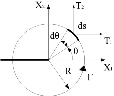 Figura 2.10. Rappresentazione contorno circolare di raggio R 