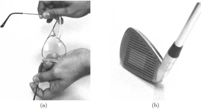 Figure  1.26:  Commercial  pseudoelastic  applications  of  SMAs.  (a)  Pseudoelastic  eye  glass  frames