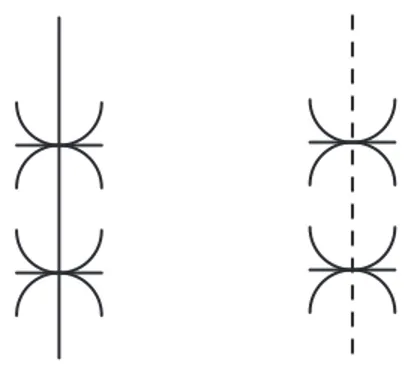 Figure 3.1: Singularities of type (I k ) and (II k )