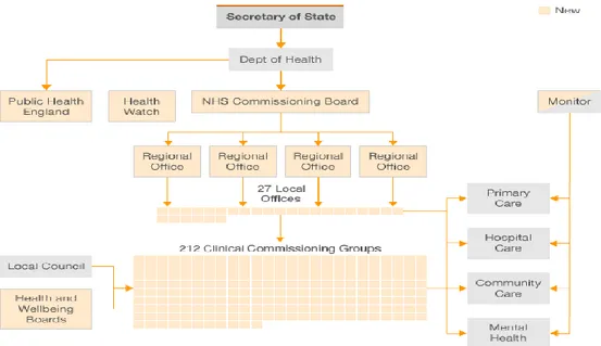 Figura 3. Overall structure of the new NHS in England. Fonte:  http://www.bbc.co.uk/news/health-