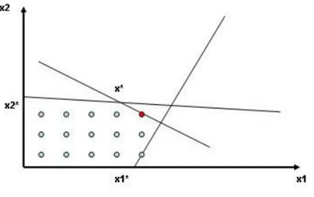 Figura 1.4. Spazio decisionale di un modello discreto nel caso di R 2 . 