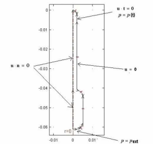 Figure 8.5 - Boundary conditions for considered system. 