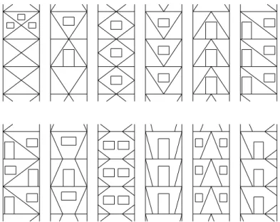 Figura 2.6 :  Diversi esempi di controventamenti con diagonali.