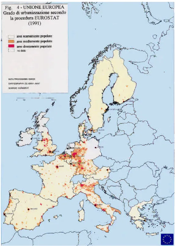 Fig. 4 – Grado di urbanizzazione secondo la procedura EUROSTAT
