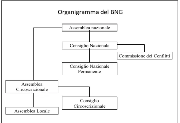 Figura 2.1- Organigramma del BNG 1982 