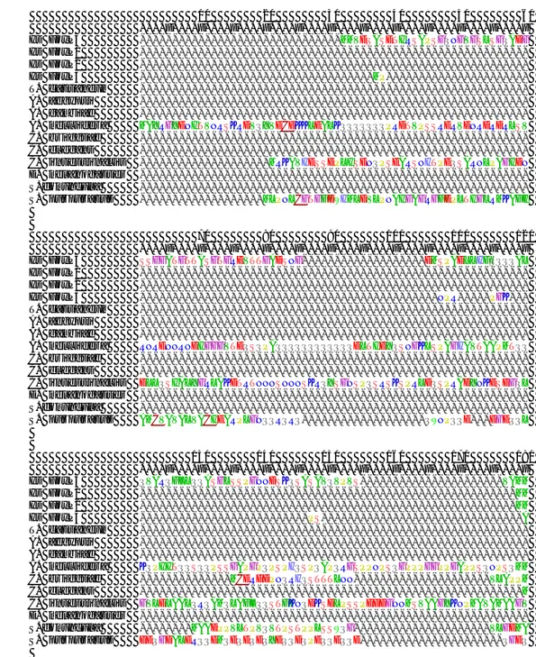 Figura 1.2 - Allineamento delle sequenze proteiche dei FoxP noti per 10 specie  di invertebrati con i FOXP1, FOXP2, FOXP3 e FOXP4 dell’uomo (Hs)