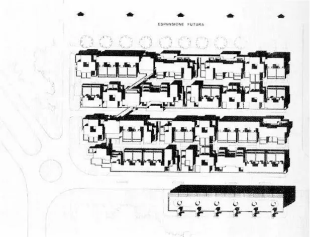 Fig. 6.  Planimetria  della prima porzione del  Villaggio Matteotti di Terni