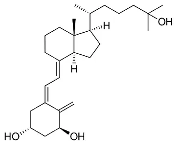 Figura 14  –  Struttura della 1,25-diidrossivitamina D [1,25(OH) 2 D] .