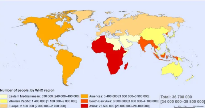 Figure 1 The global HIV distribution 