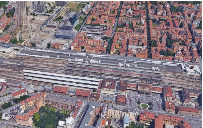 Figure 2. Aerial photo of the new high speed railway station of Bologna. 