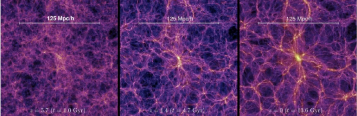 Figure 1.3. Dark matter density field from the Millennium Simulation Project