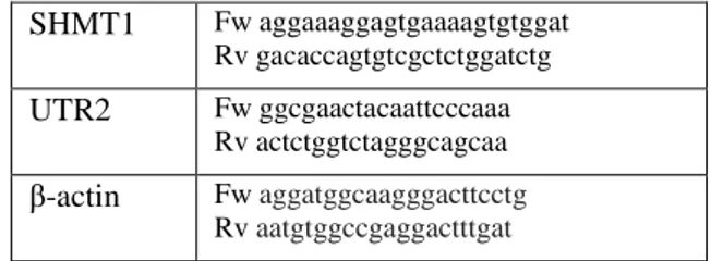 Table 4. Primers used in the Real Time qRT-PCR analysis (written 5' to 3'). 