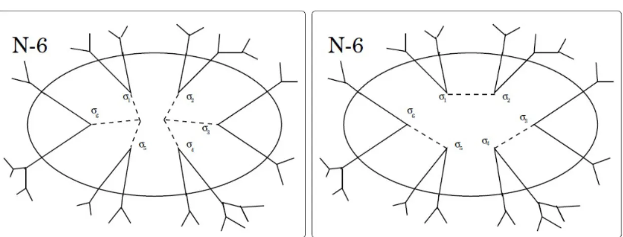 Figure 3.1: The above figure is reprinted from [5]. Starting from the G N,3,6 cavity graph,