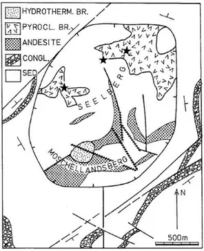 Figure  7  -  Geological  map  of  the  Moschellandsberg  volcanic  complex,  in  Krupp  (1989)
