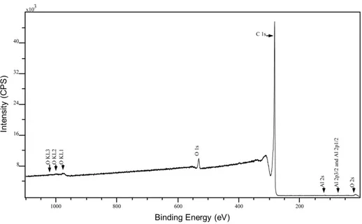 Figure 5.2: XPS analysis of pristine multi-walled carbon nanotubes NC7000.