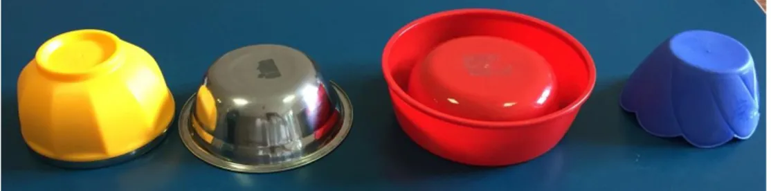 Figure 2. Bowls utilized in the Probabilistic Choice Task (Photo by Eleonora Tomei) 
