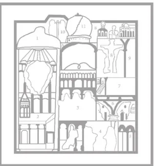 Figure 14  The central section, Jerusalem city and Holy  Sepulchre, Proskynetaria, Maʿlula Monastery, 1827 