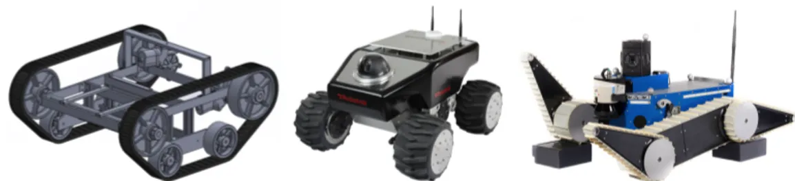Figure 1.9. Some types of mobile robots used for search and rescue, planetary exploration, and other similar tasks.
