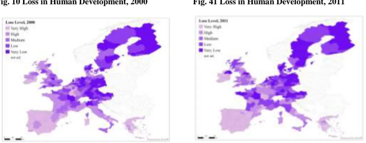 Fig. 10 Loss in Human Development, 2000                    Fig. 41 Loss in Human Development, 2011