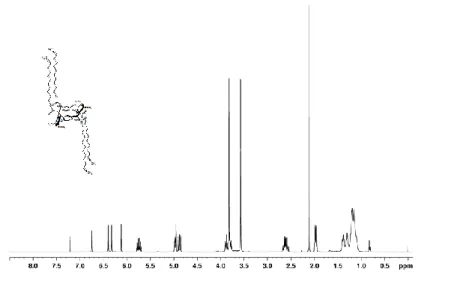 Figure  2.5.  1 H  NMR  spectrum  of  undecenyl  resorc[4]arene  1a  (chair).  600  MHz, 