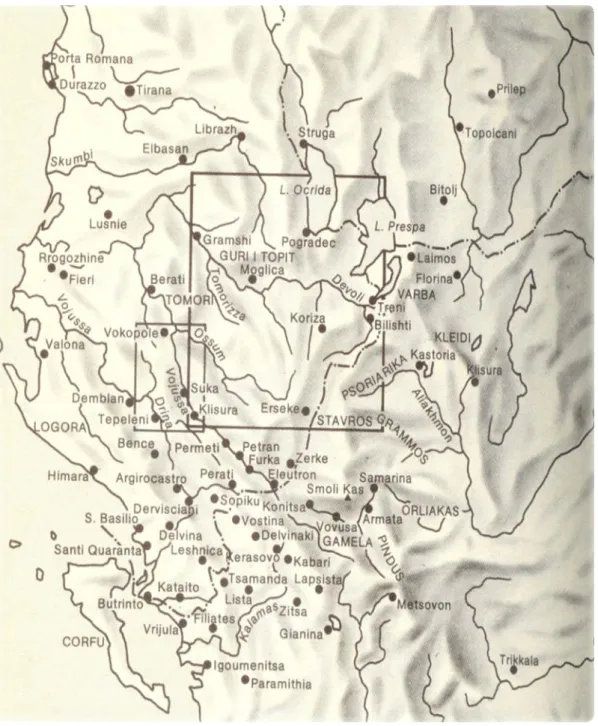 Figura 2 Focus sul quadrante macedone del fronte, luogo della controffensiva greca del novembre 1940 