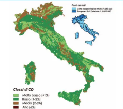 Figura 8.1: Contenuto in percentuale di CO negli orizzonti