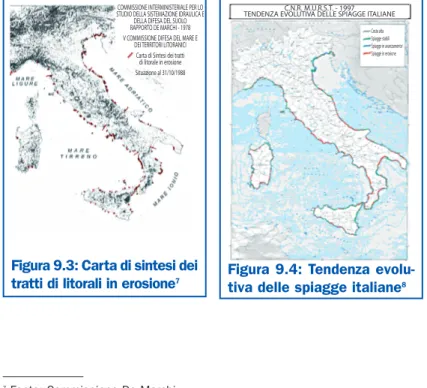 Figura 9.3: Carta di sintesi dei tratti di litorali in erosione 7