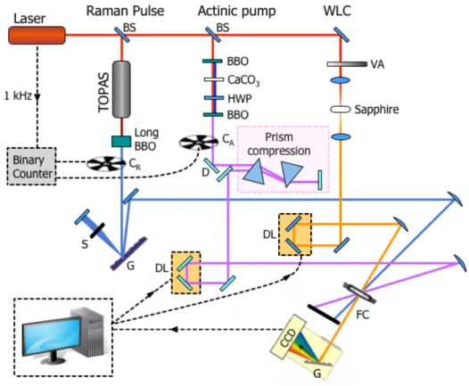 Figure 4.4 shows the setup used for pump probe experiments on Trypto- Trypto-phan that is described in Chapter 6 .