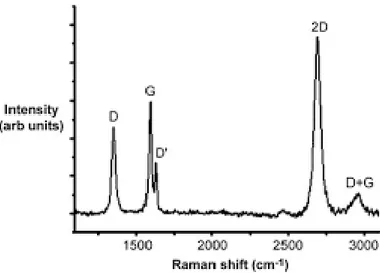Figura 2.3: Spettro Raman del grafene eccitato