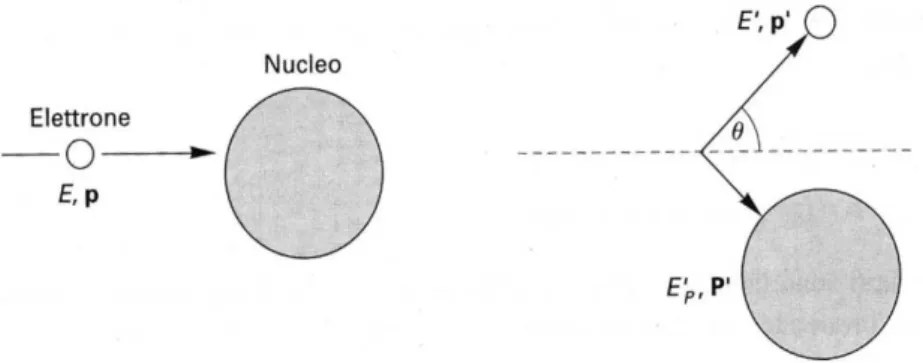 Figura 5: Scattering elastico di un elettrone su un nucleo