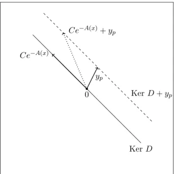 Figura 4: Ker D ` e lo spazio vettoriale (di dimensione 1) delle soluzioni dell’equazione lineare omogenea