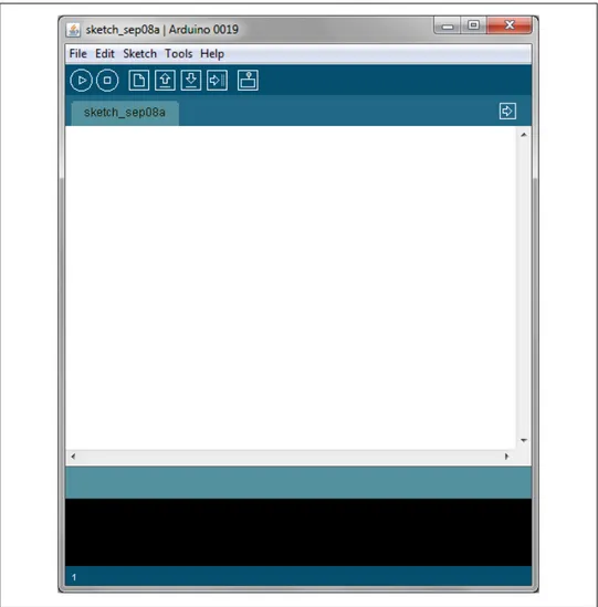 Figure 1-3. Arduino IDE main window (version 0019 in Windows 7)