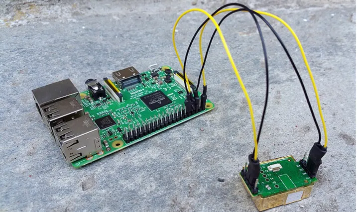 Fig. 3. MH-Z19 connected to Raspberry PI 3