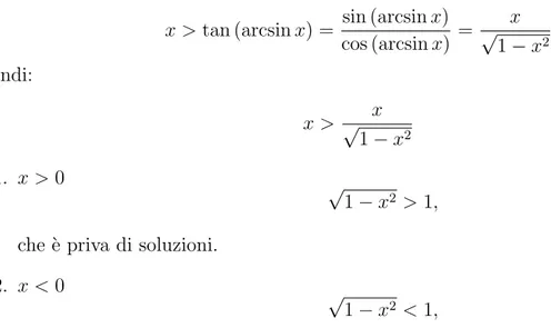 Figure 2: Diagramma cartesiano di arcsin x e arctan x.