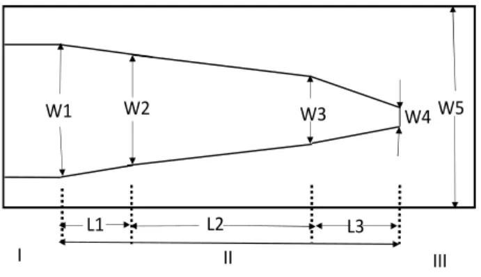 Figure 1: Top view of spot size converter 