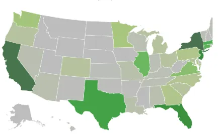 Figura 5. Importazioni di vino in USA suddiviso per stato