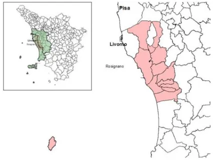 Figura 1- Territorio di competenza di REA S.p.A.