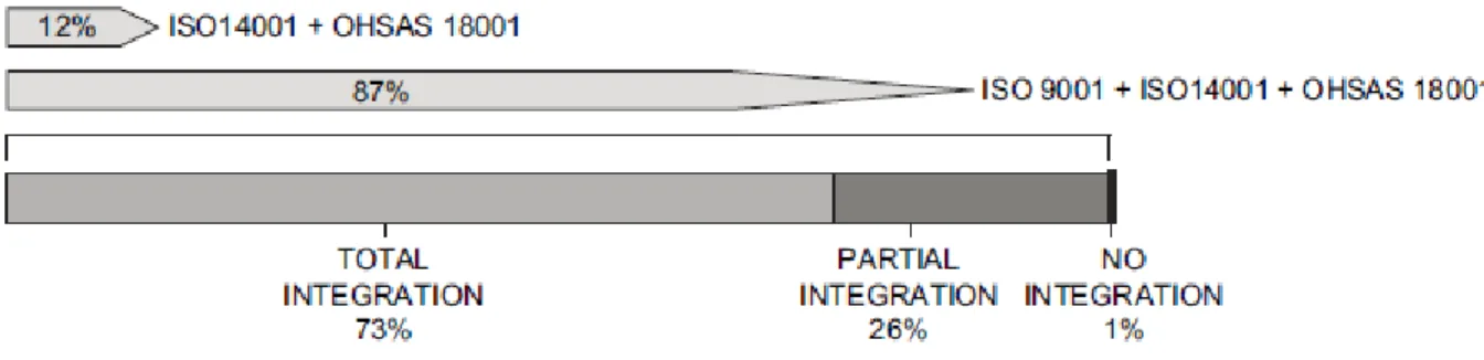 Fig. 4: Livello di integrazione nelle aziende italiane (Salomone, 2008) 