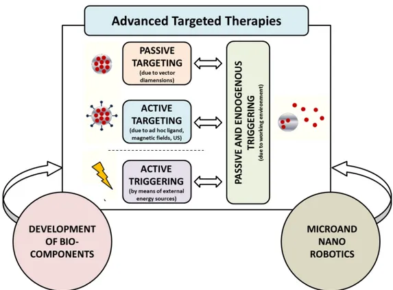 Figure 1. 1 Building blocks of advanced targeted therapies, included possible contaminations due to interdisciplinary 
