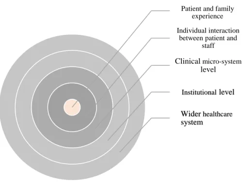 Figure 2. A framework for the analysis of factors influencing patient experience (adapted from Cornwell and  Goodrich, 2009 )  