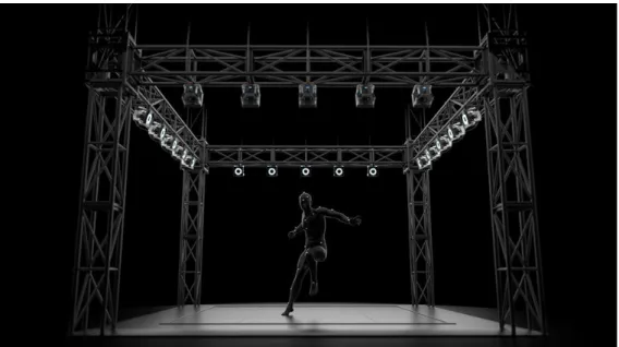 Figure 2.3: Optitrack motion capture system design with only upper cameras. Image credit: VR Fitness Insider