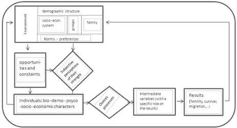 Figure 2 – A reference framework to study demographic processes (source: De Sandre, 1996)
