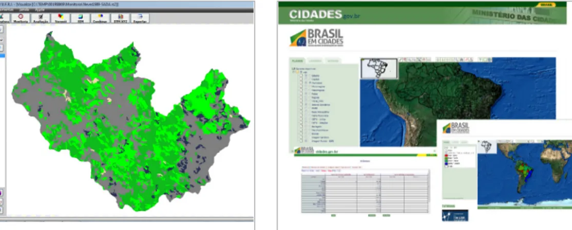 Figura 3: Interfaccia del programma SAGA Figura 4: Interfaccia di WebGIS GeoSNIC / Brasile nelle Città