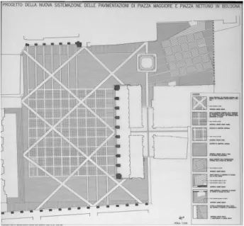Fig. 5. Pavimentazione Piazza Maggiore (disegno bn, rif. 195_8326 - Archivio Progetti  riproduzione vietata diritti riservati).