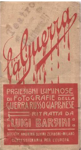 Fig. 1 Programma della conferenza del giornalista Luigi Barzini sulla Guerra Russo-Giapponese, nel 1907 [coll