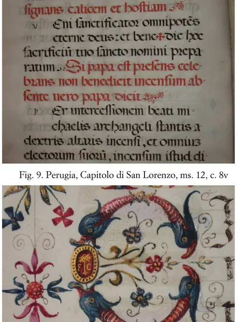 Fig. 10. Perugia, Capitolo di San Lorenzo, ms. 12, c. 1r,  particolare iniziale