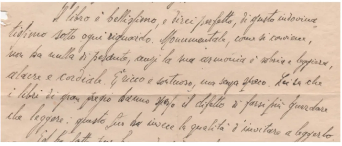Fig. 2. Lettera di Bacchelli a Tallone
