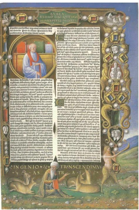 Fig. 4: Girolamo da Cremona, Petrus de Abano, Commentario al Problematha  di Aristotele (Venezia, Johannes Herbort de Selingenstadt, 25 febbraio 1482), 
