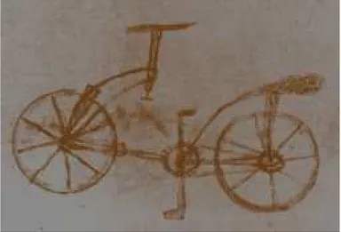 Figura 1.1 Schizzo di veicolo reperito nel Codice Atlantico di Leonardo  da Vinci, (in rete 