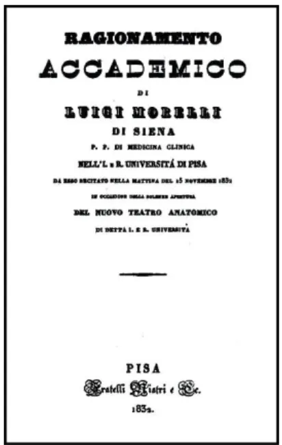 Fig. 11 - Frontespizio del Ragionamento accademico di Luigi Morelli  (1832).